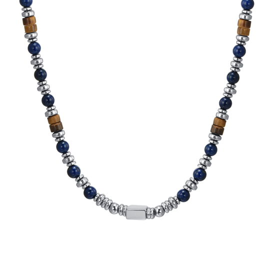 HERREN STAHLKETTE MIT LAPIS STEIN