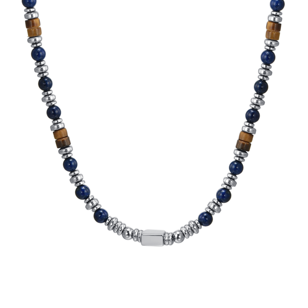 HERREN STAHLKETTE MIT LAPIS STEIN