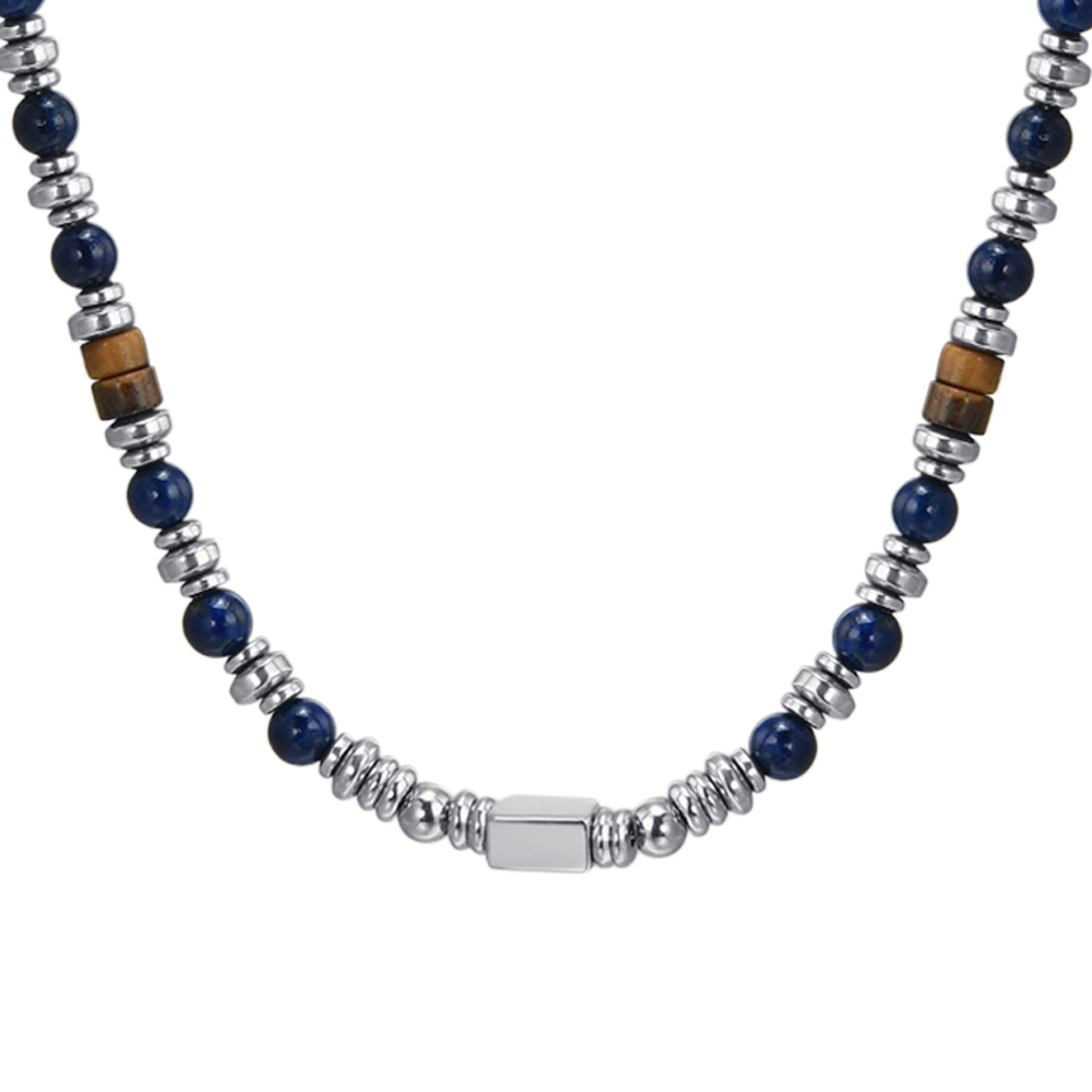 HERREN STAHLKETTE MIT LAPIS STEIN