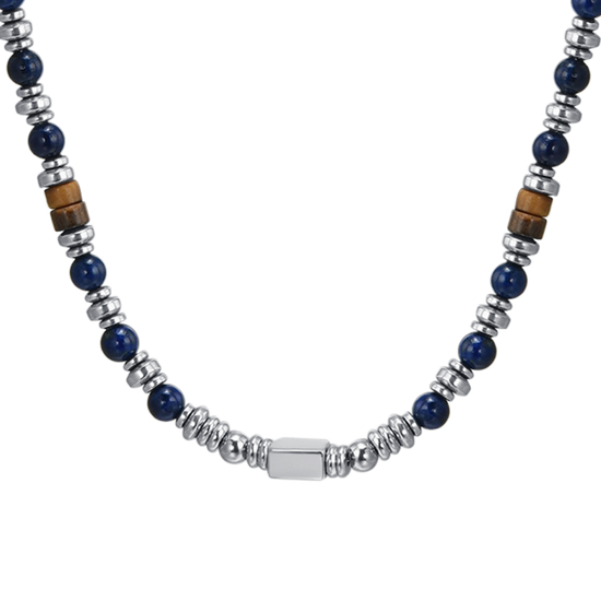 HERREN STAHLKETTE MIT LAPIS STEIN