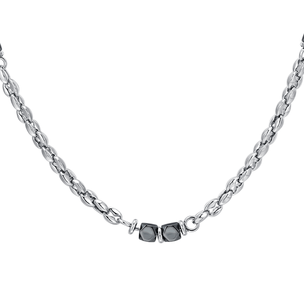 COLLANA UOMO IN ACCIAIO EMATITE GRIGIA