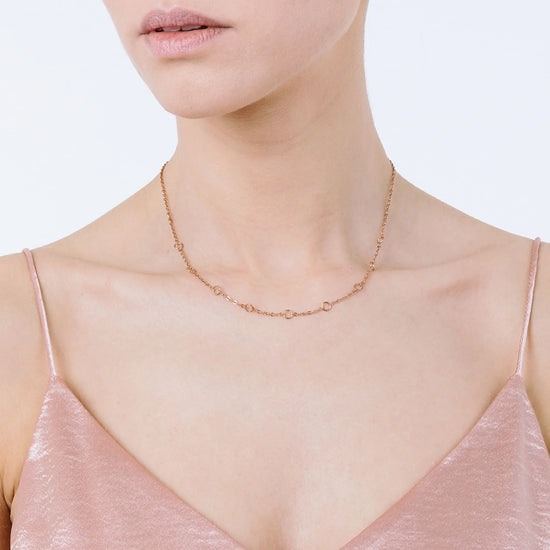 WOMAN'S IP ROSE STEEL NECKLACE Luca Barra