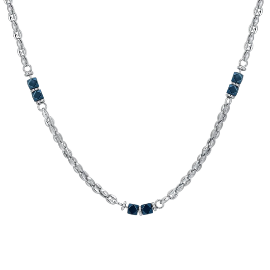 COLLANA UOMO IN ACCIAIO EMATITE BLU Luca Barra