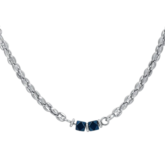 COLLANA UOMO IN ACCIAIO EMATITE BLU Luca Barra