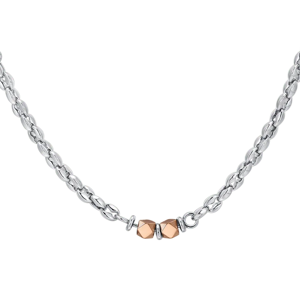 COLLANA UOMO IN ACCIAIO EMATITE IP ROSE Luca Barra