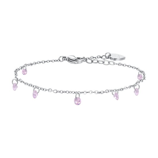 WOMAN'S Fußkettchen IN STAHL PINK ZIRCONES Luca Barra