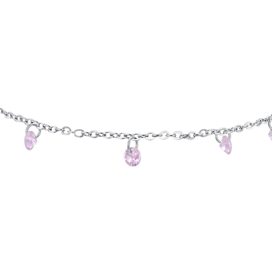 WOMAN'S Fußkettchen IN STAHL PINK ZIRCONES Luca Barra