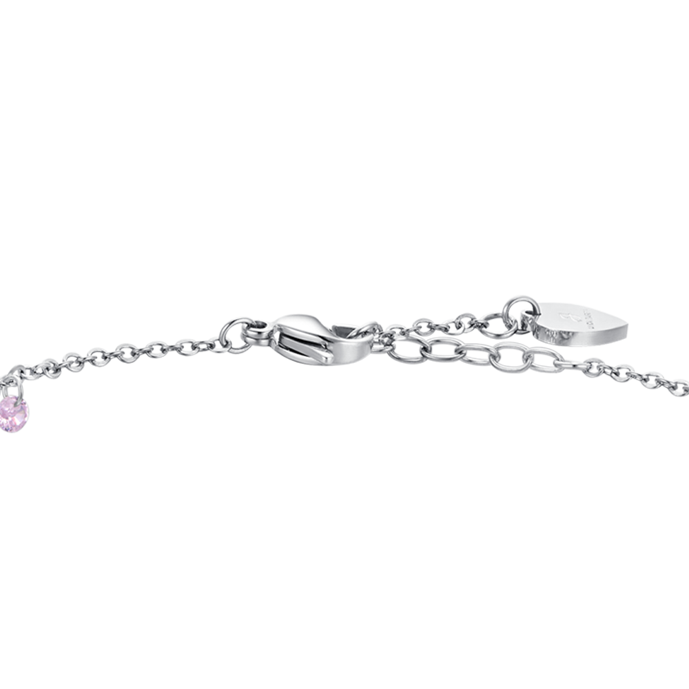 WOMAN'S Fußkettchen IN STAHL PINK ZIRCONES Luca Barra