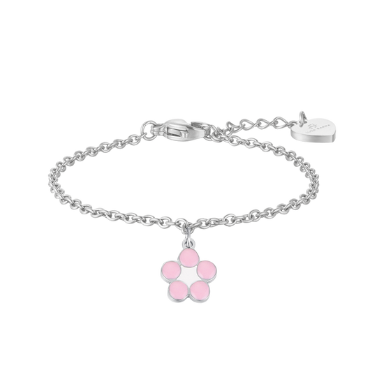 MÄDCHENARMBAND AUS STAHL MIT BLUME