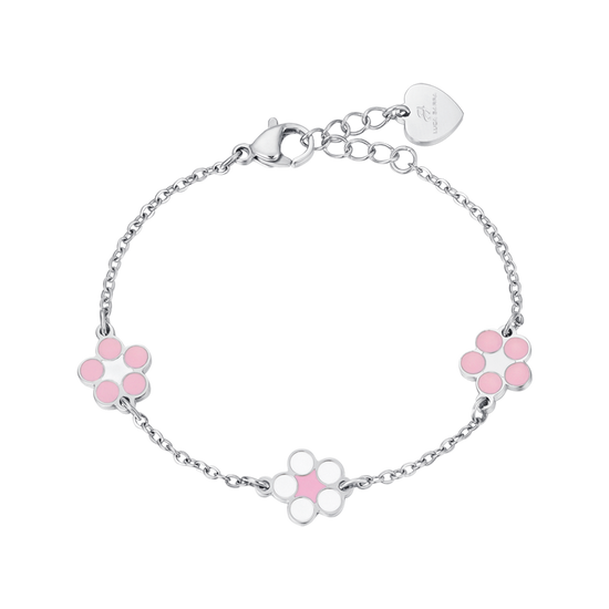 MÄDCHENARMBAND AUS STAHL MIT BLUMEN