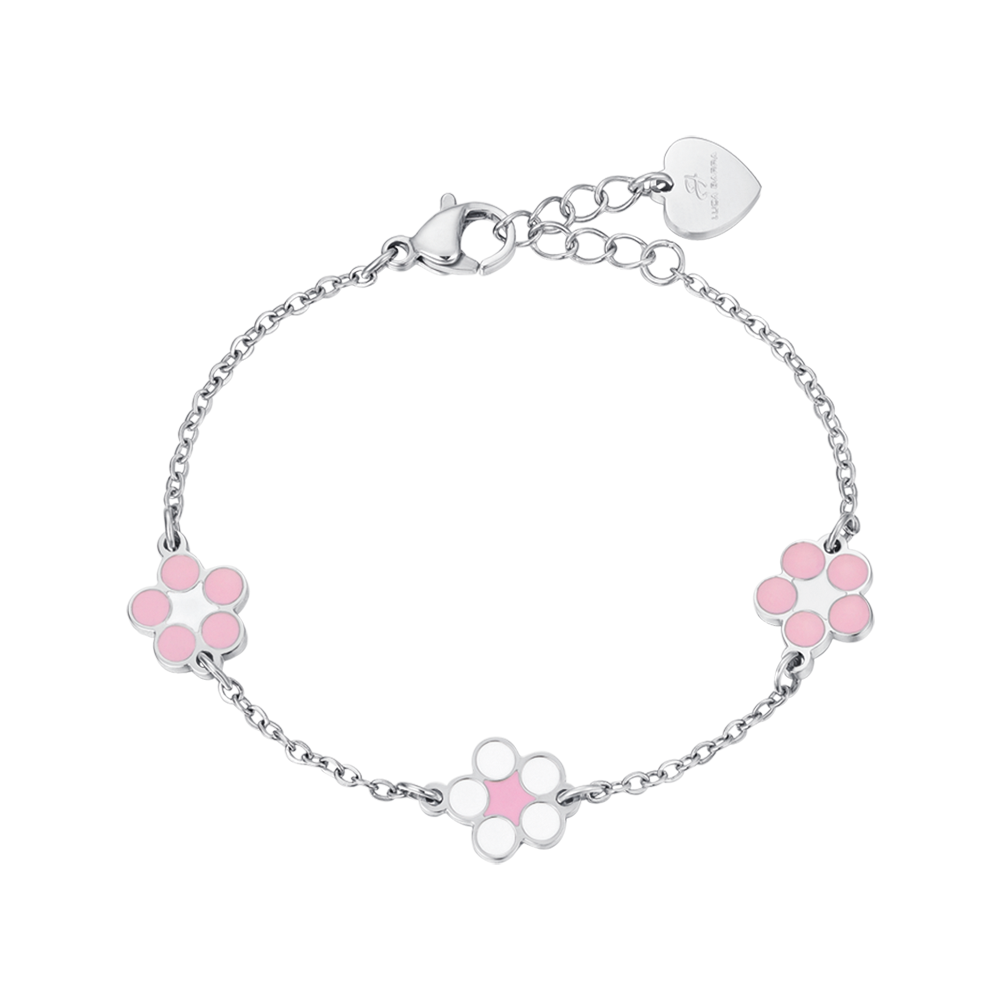 MÄDCHENARMBAND AUS STAHL MIT BLUMEN