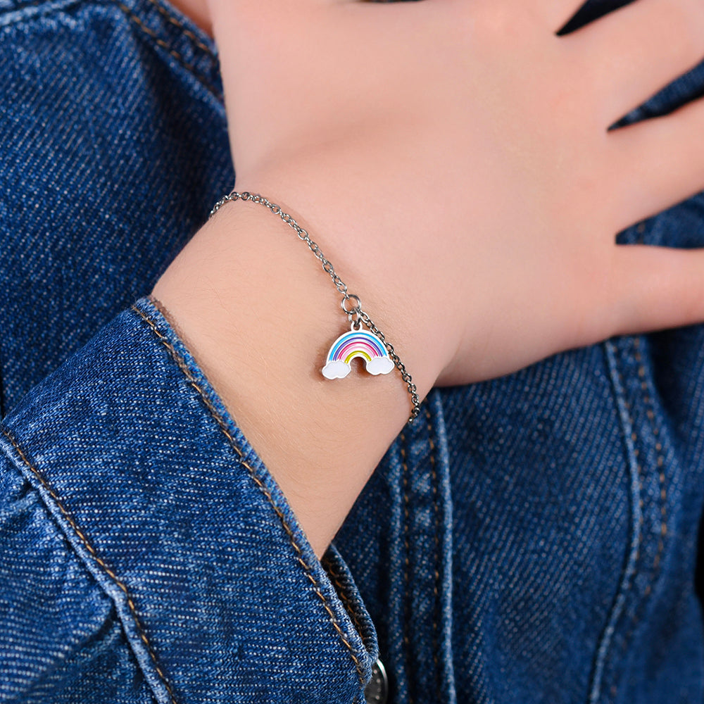 REGENBOGEN STAHL MÄDCHEN ARMBAND