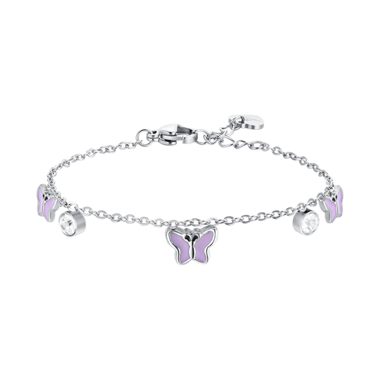 VIOLETT EMAILLIERTES MÄDCHENARMBAND AUS STAHL