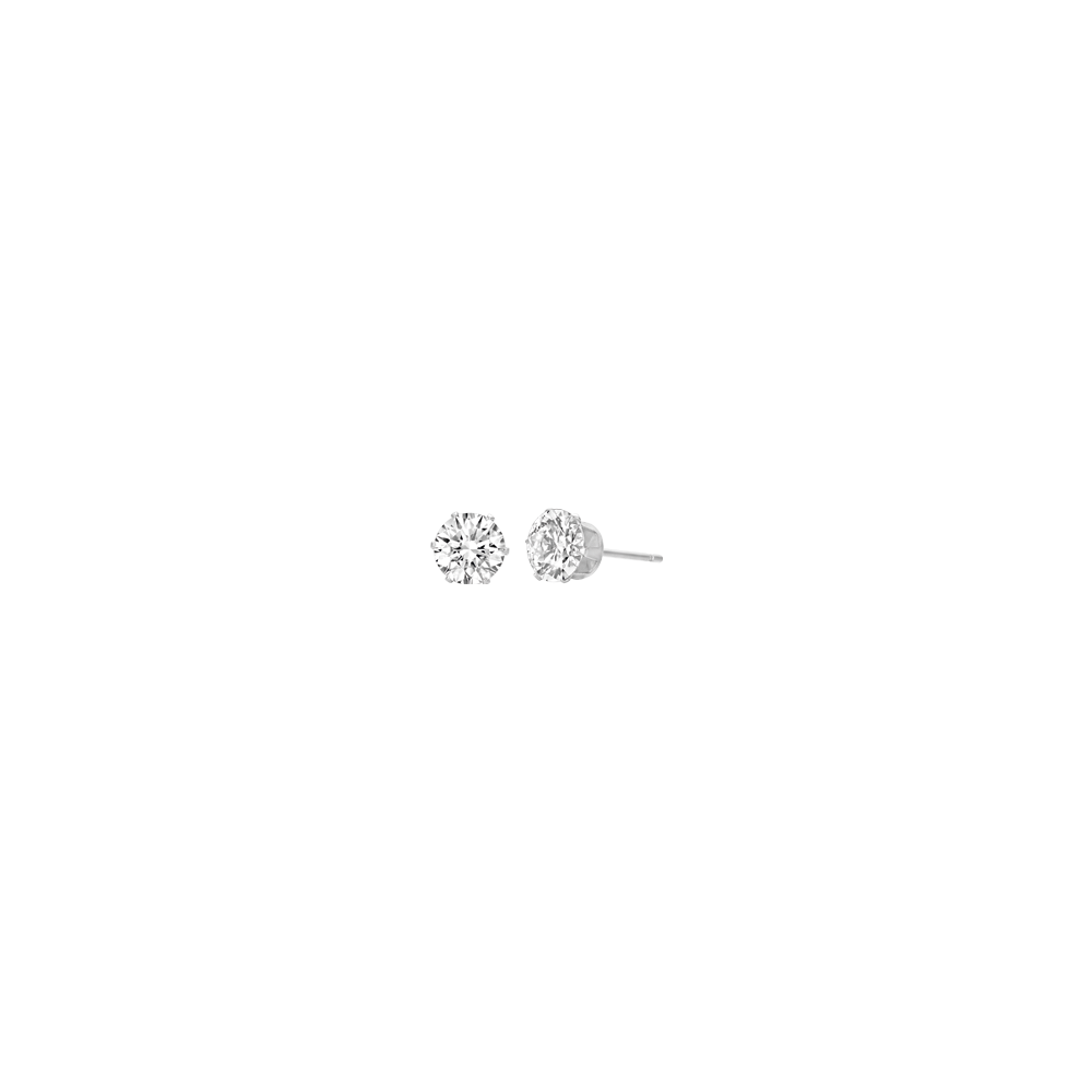 STAHL-OHRRINGE MIT 3 MM WEISSEM KRISTALL