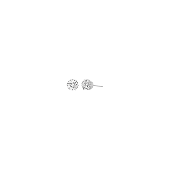 STAHL-OHRRINGE MIT 3 MM WEISSEM KRISTALL